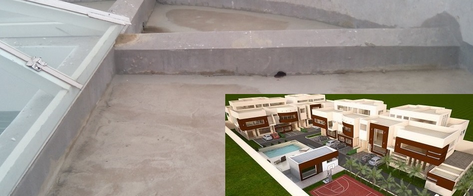 Residential waterproofing of Roof Gutter and Swimmming Pool at Ibeju Lekki by ACTNigeria